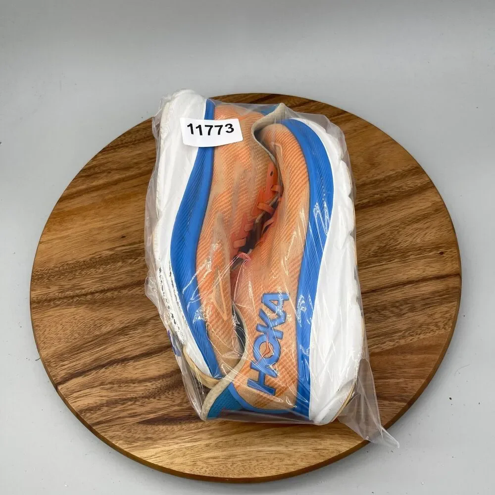 Hoka One One Clifton 9 Shoes Mens Size 9.5 2E Orange Running Comfort Walking Gym